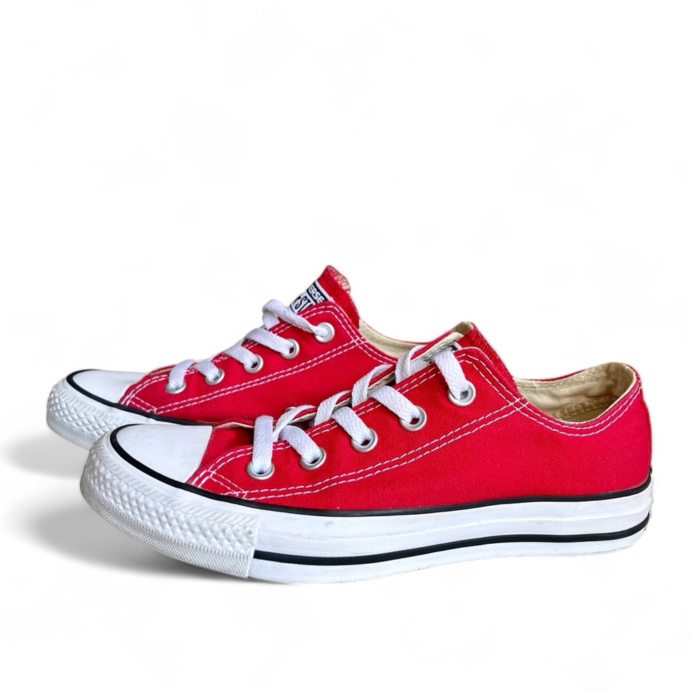 Converse All Star Chuck Taylor Low Red White Sneaker Shoes Womens Size US 6